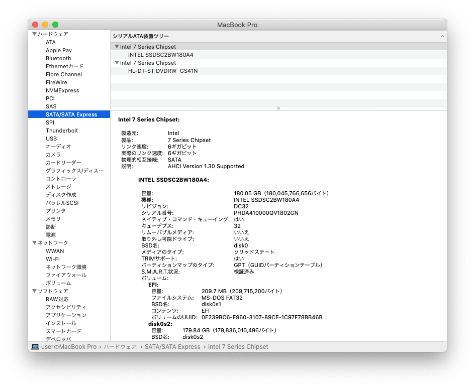 SSDのスペック