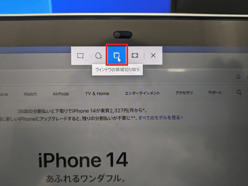 ウィンドウの領域切り取り
