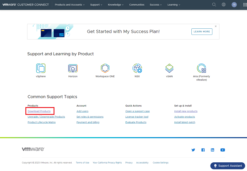 VMwareのダウンロード