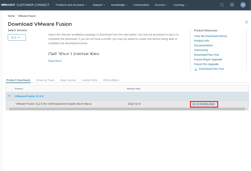 VMware Fusion 12.2.5