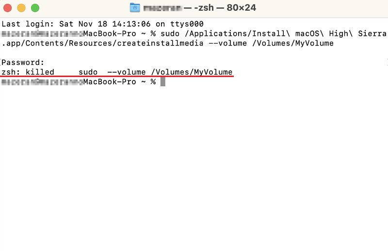 zsh: killed