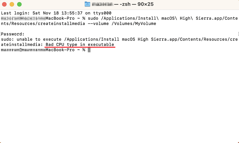 Bad CPU type in executable