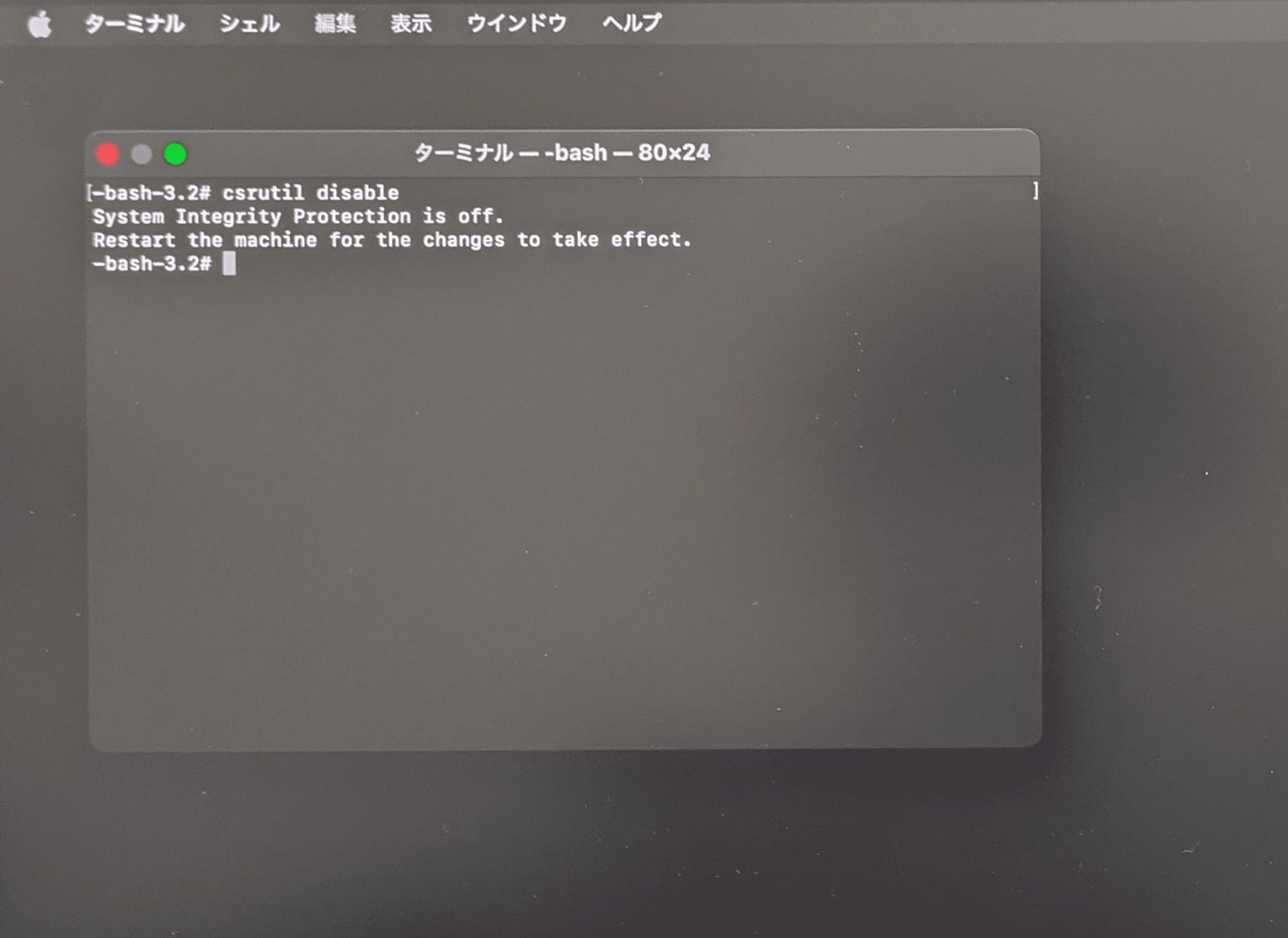 コマンドを入力