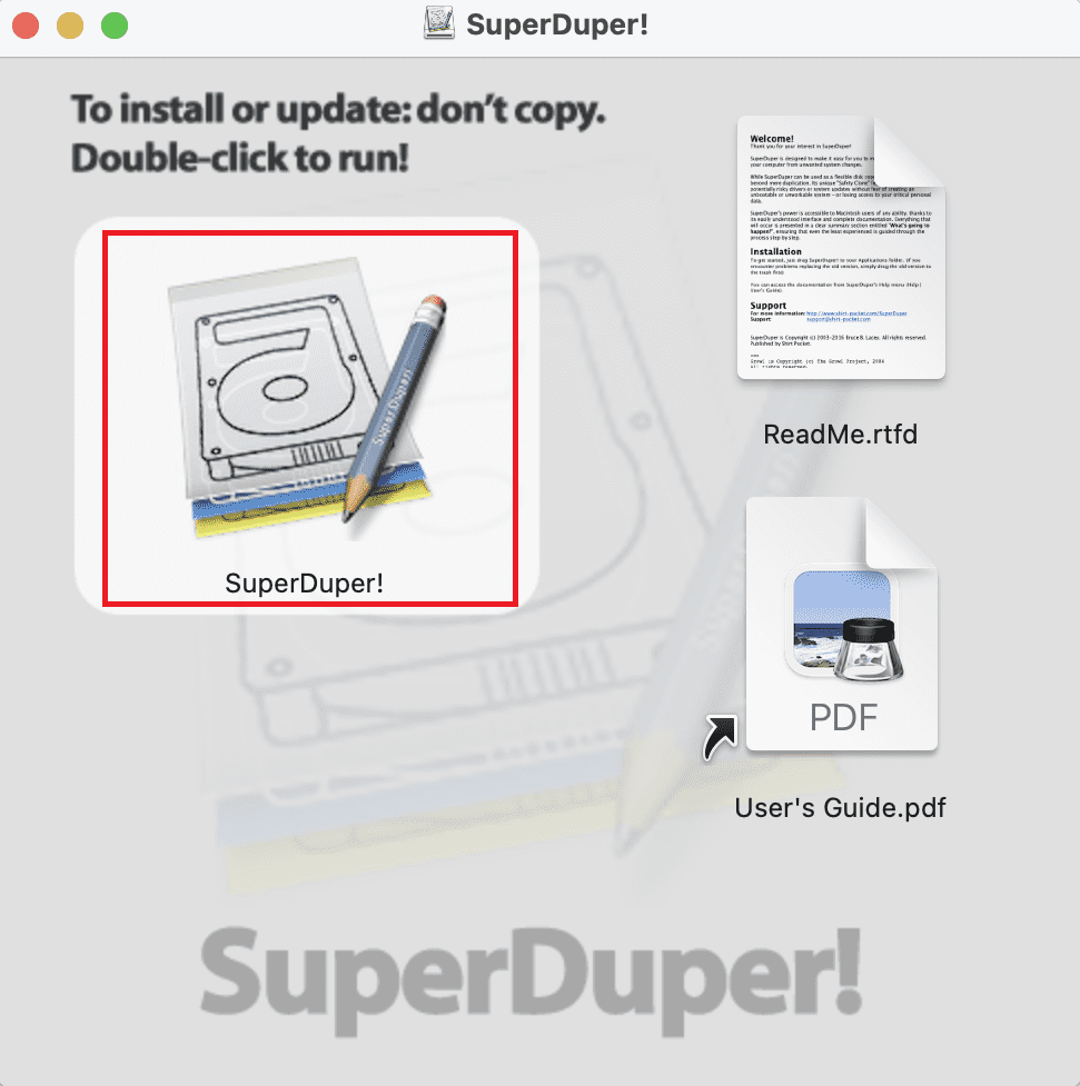 SuperDuper!をインストール