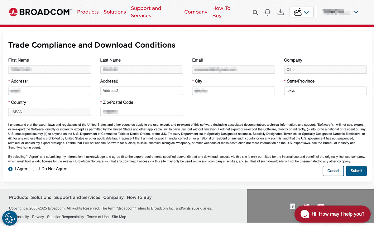 Trade Compliance and Download Conditions